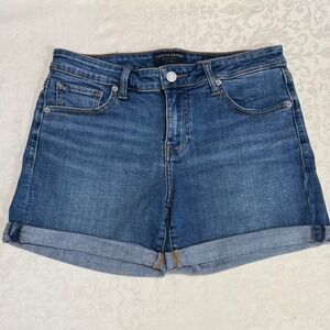 Lucky Brand The Roll Up Shorts Womens 6/28 Blue Denim Cuffed Stretch Medium Wash